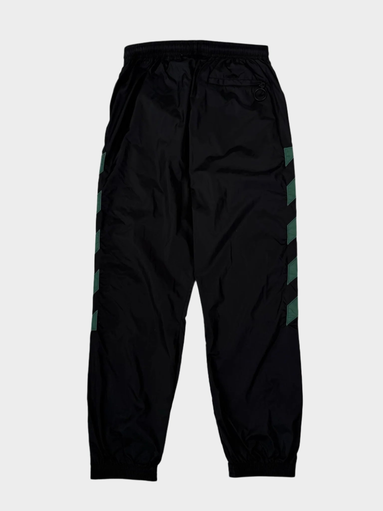 Pantaloni Sportivi Neri Con Bande Diagonali Verde Petrolio
