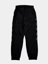 Black Sweatpants With Petrol Green Diagonal Stripes -  | dBlank