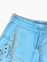 Light Blue Leather Shorts -  | dBlank