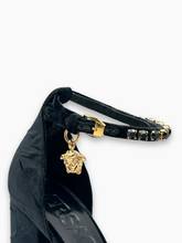 Black Velvet Platform Pumps With Jewel Strap -  | dBlank