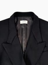 Black Double Breasted Blazer With Peak Lapel -  | dBlank