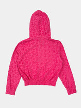 Pink Terry Monogram Zip-Up Hoodie -  | dBlank