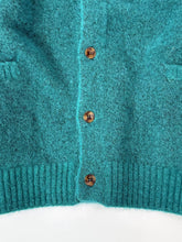 Cardigan Turchese In Lana Spazzolata -  | Qlhype