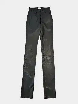 Pantaloni Lunghi In Eco-Pelle Effetto Pitonato