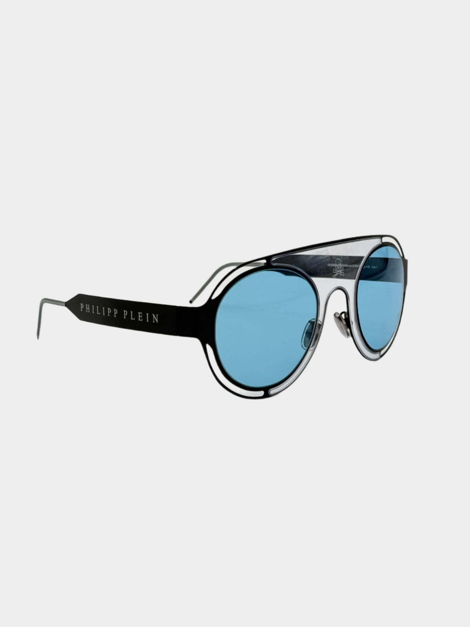 Black Glasses With Clear Blue Lenses