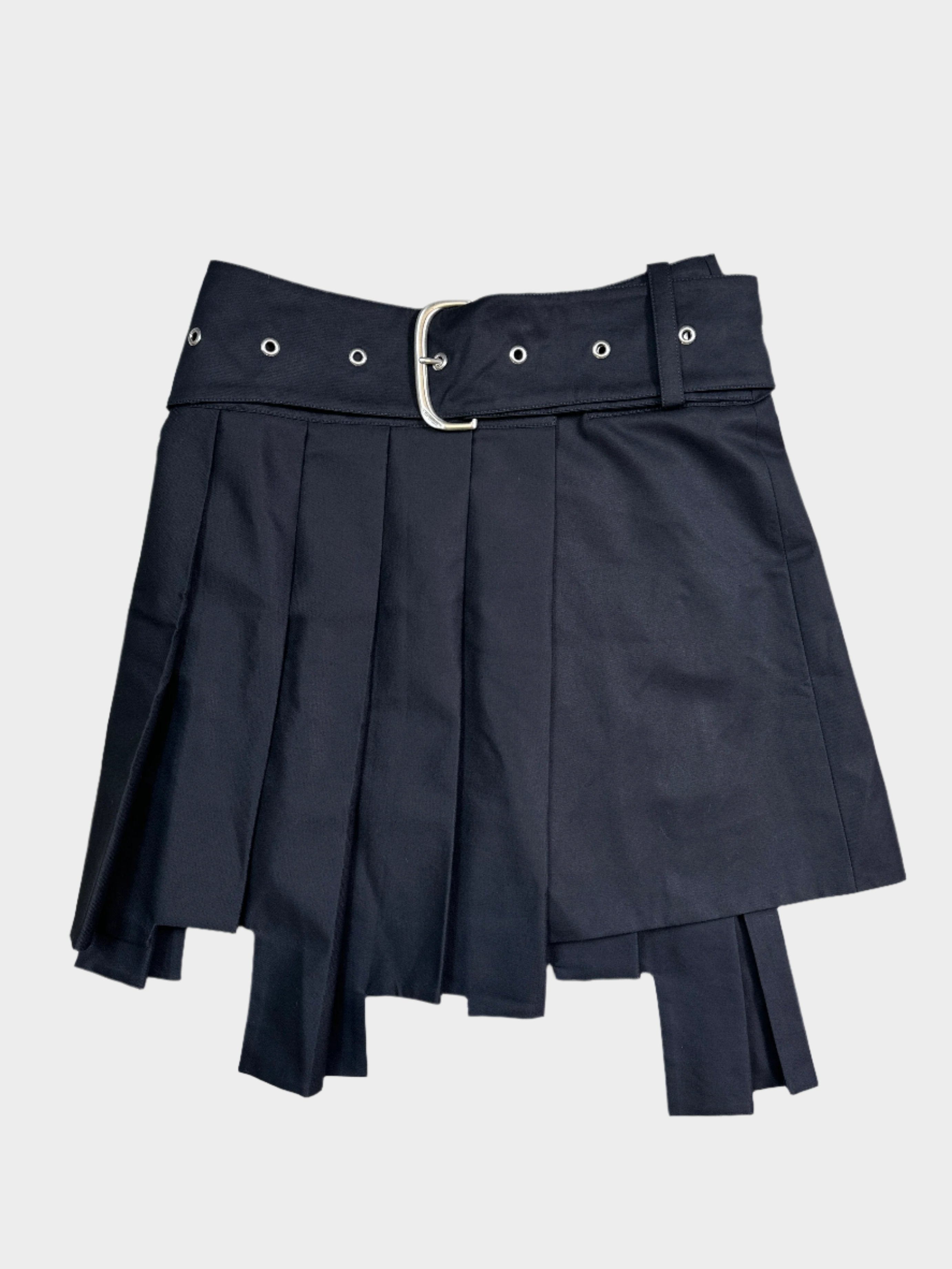 Belted Pleated Miniskirt