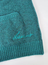 Cardigan Turchese In Lana Spazzolata -  | Qlhype