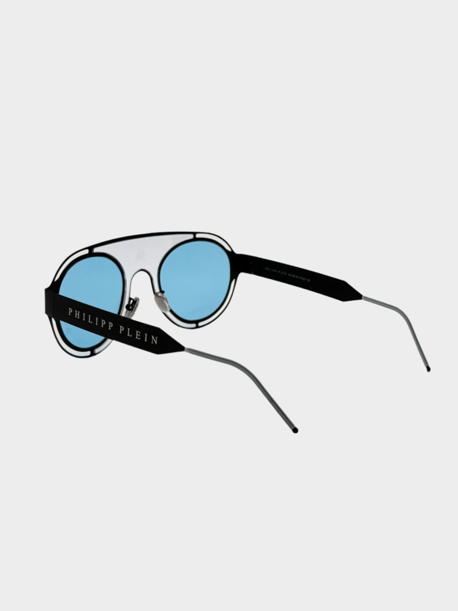 Black Glasses With Clear Blue Lenses