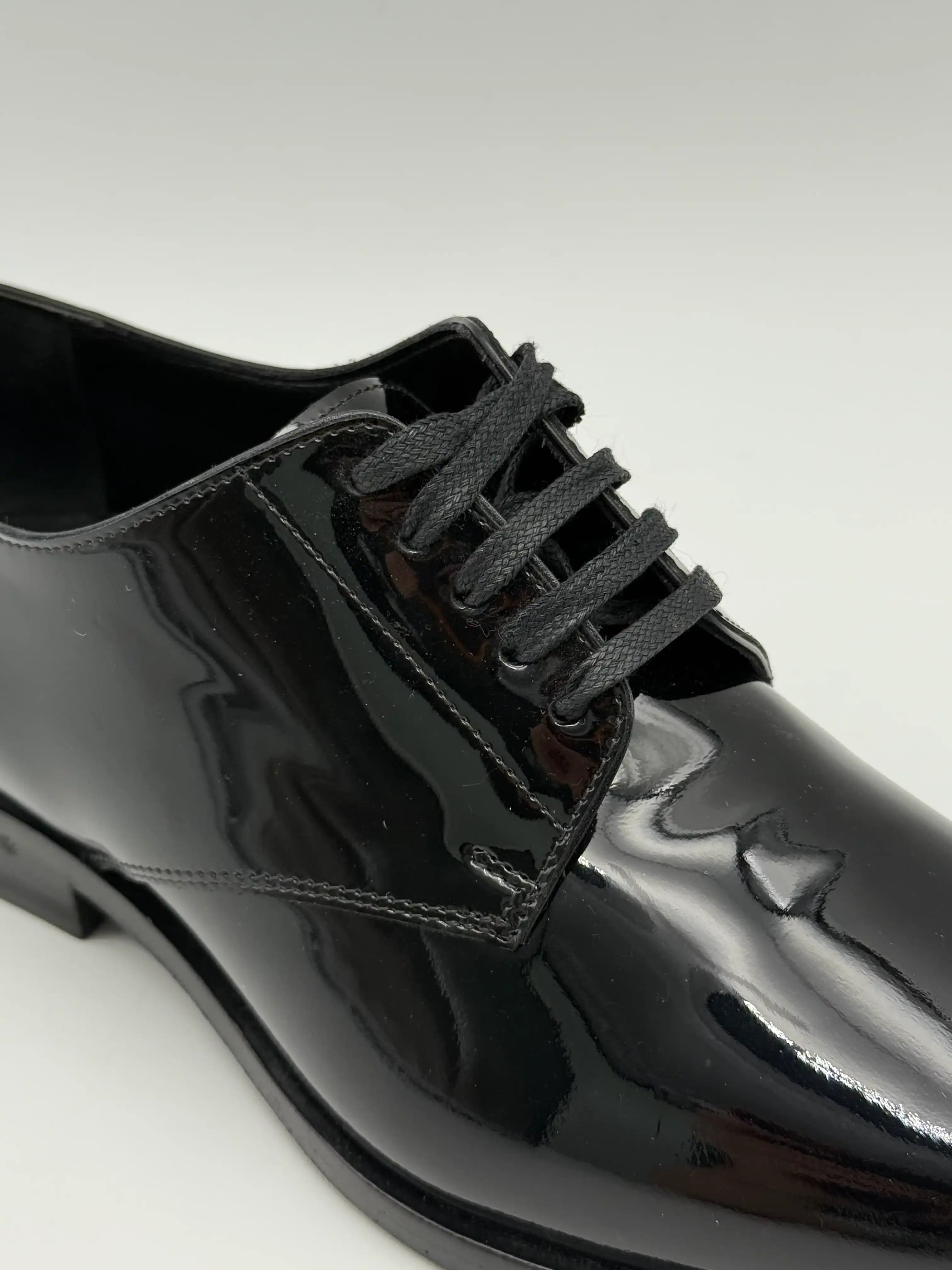 Black Patent Lace-Ups