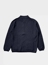 Mesh Polo Cardigan - Black | dBlank