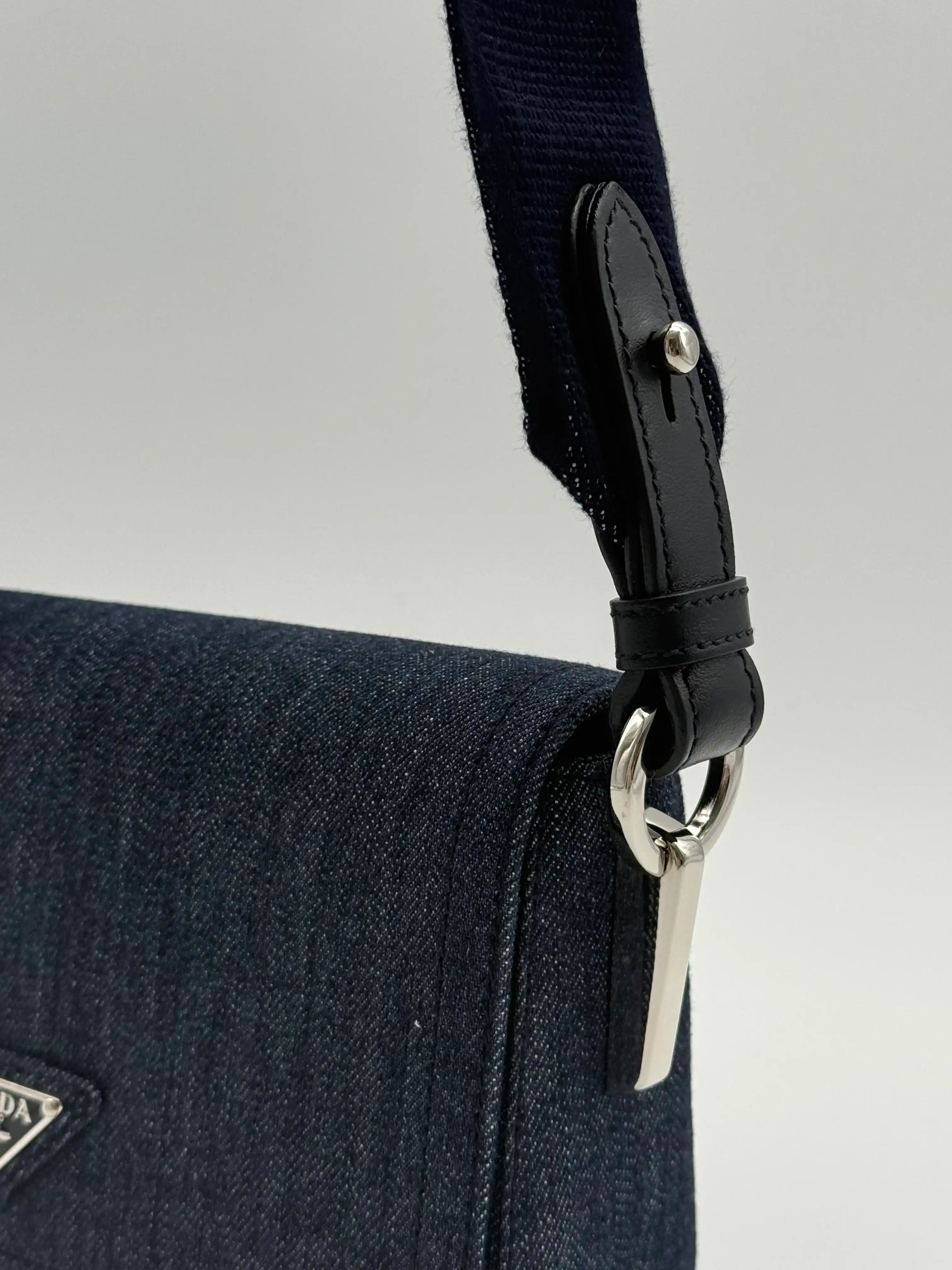 Borsa A Tracolla In Denim Blu