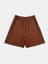 Brown Cotton Bermuda Shorts With Elastic Waist -  | dBlank