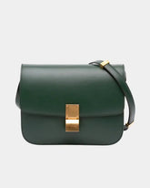 Borsa A Tracolla Box Verde Scuro In Pelle Con Chiusura Dorata -  | dBlank