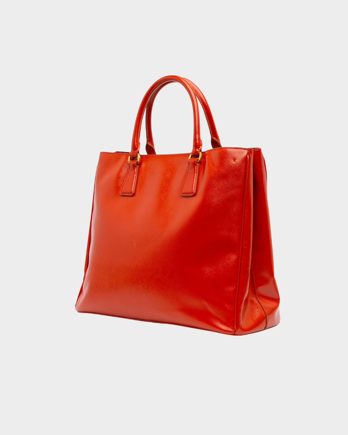 Borsa A Mano Saffiano In Vernice Rossa Con Tracolla