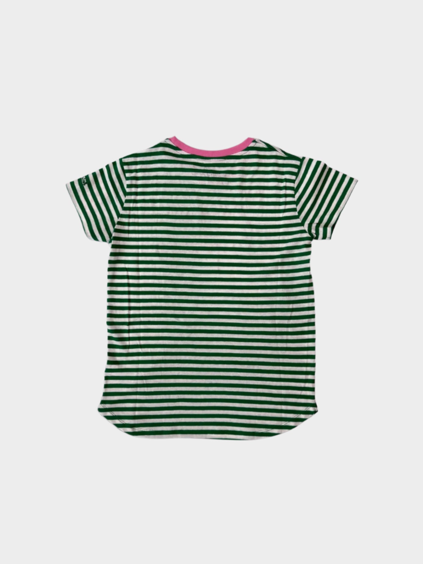 T-Shirt A Righe Verde E Bianca Con Scritta “Madame À La Plage”