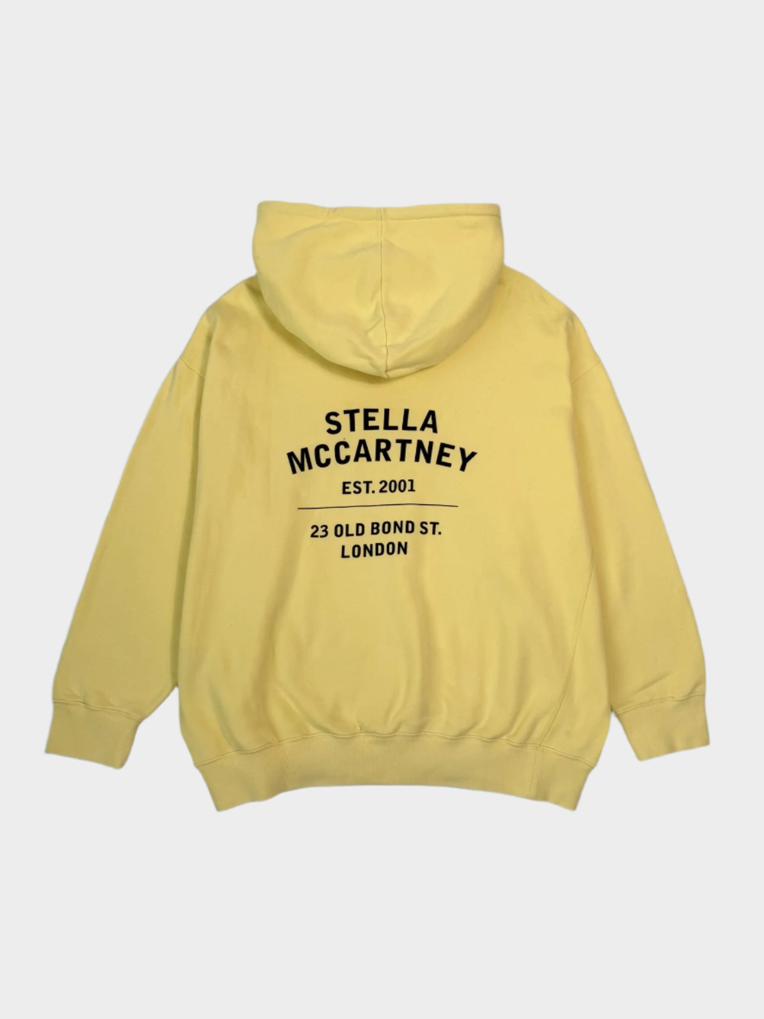Felpa Gialla Con Cappuccio E Stampa Stella McCartney "23 Old Bond St. London"