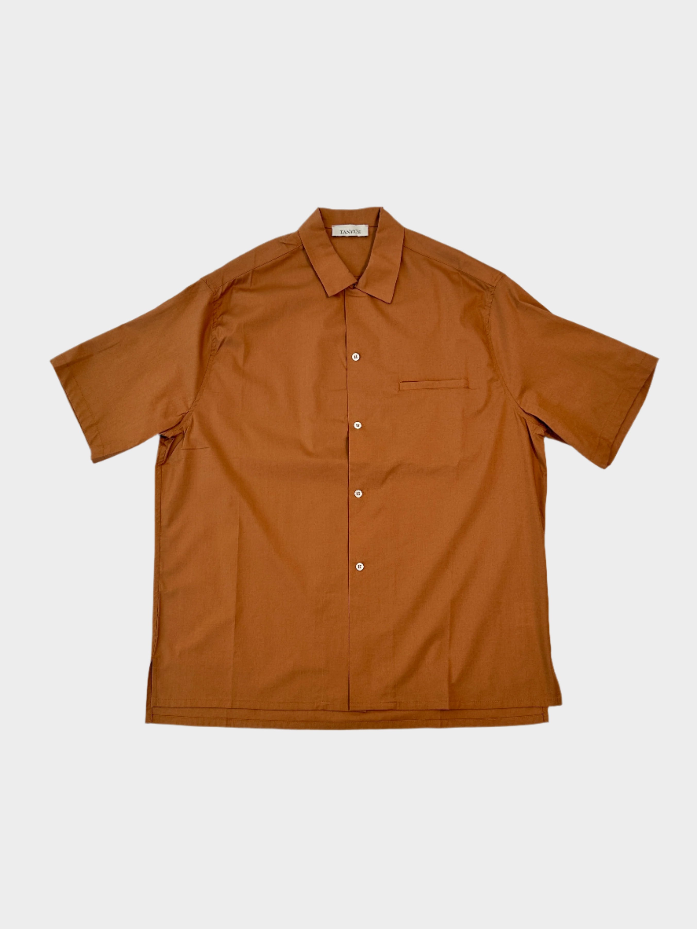 Laneus, camicia tabacco, camicia uomo, camicia estiva, camicia maniche corte, made in Italy