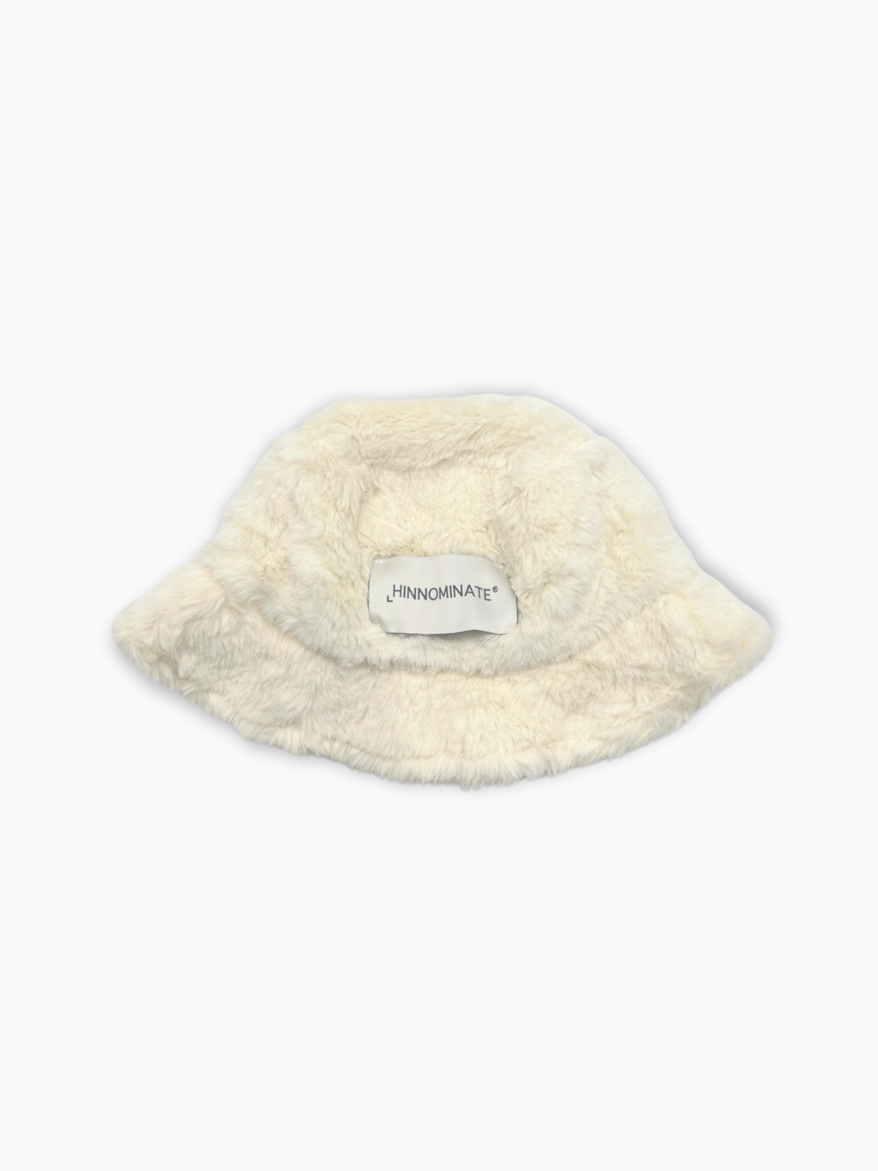 Cappello pescatora in ecopelliccia bianca Hinnominate con logo frontale