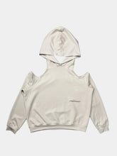 Beige Cut Out Hoodie -  | dBlank