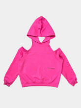 Fuchsia Cut Out Hoodie -  | dBlank