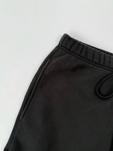 Essentials Black Fleece Pants With Embroidered Logo -  | dBlank