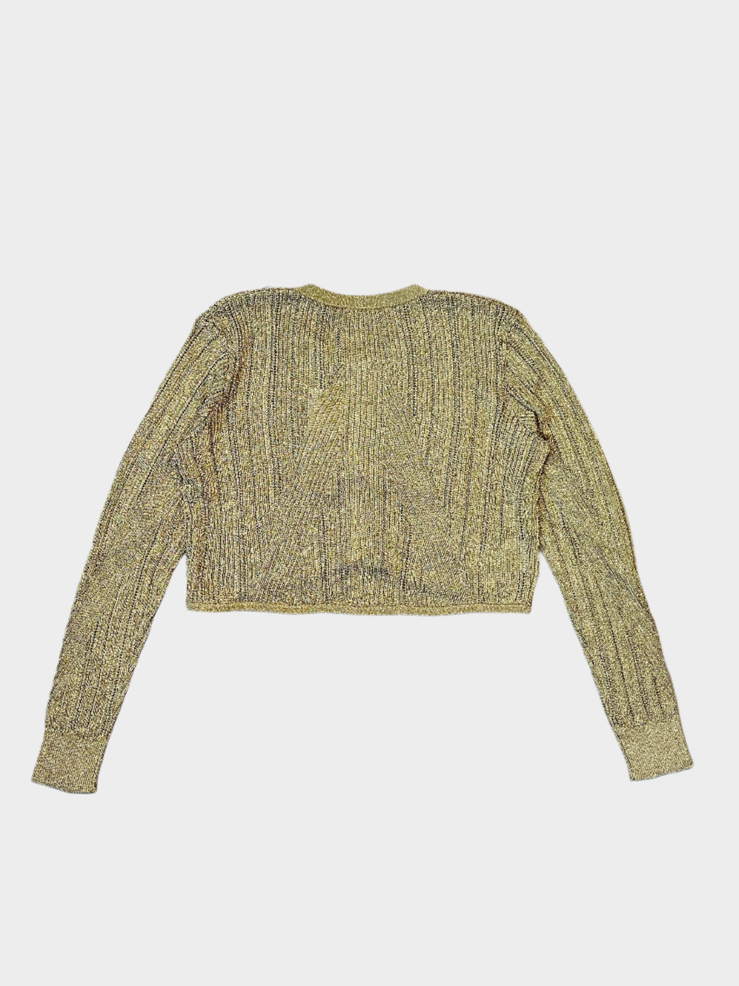 Cropped Gold Cardigan