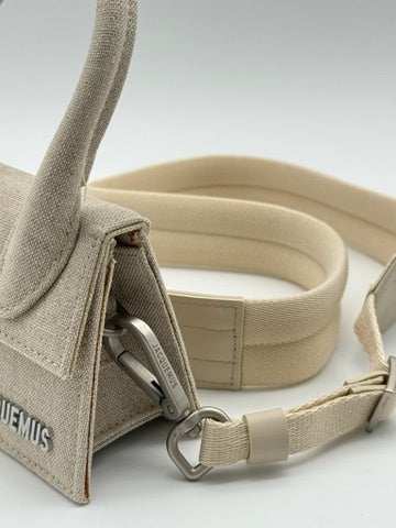 Borsa Le Chiquito Homme Beige Lino Con Manico Rigido
