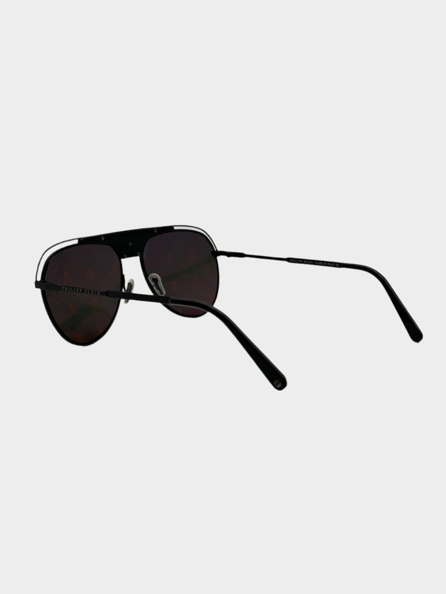 Black Sunglasses With Orange Logo Lenses