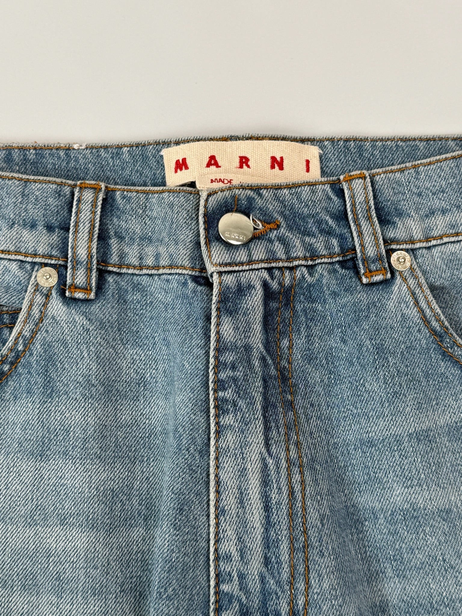 Jeans A Gamba Dritta Con Inserti In Maglia Multicolor