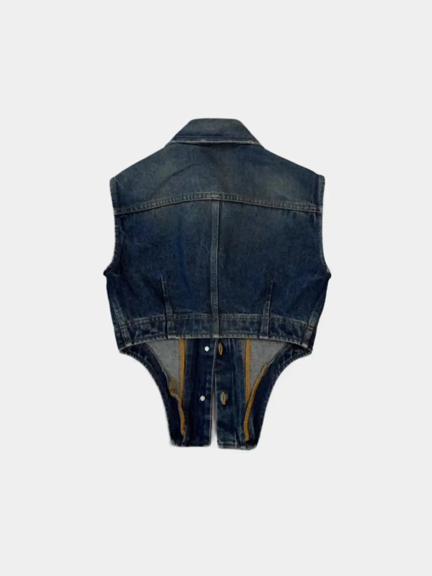 Top In Denim Blu Senza Maniche