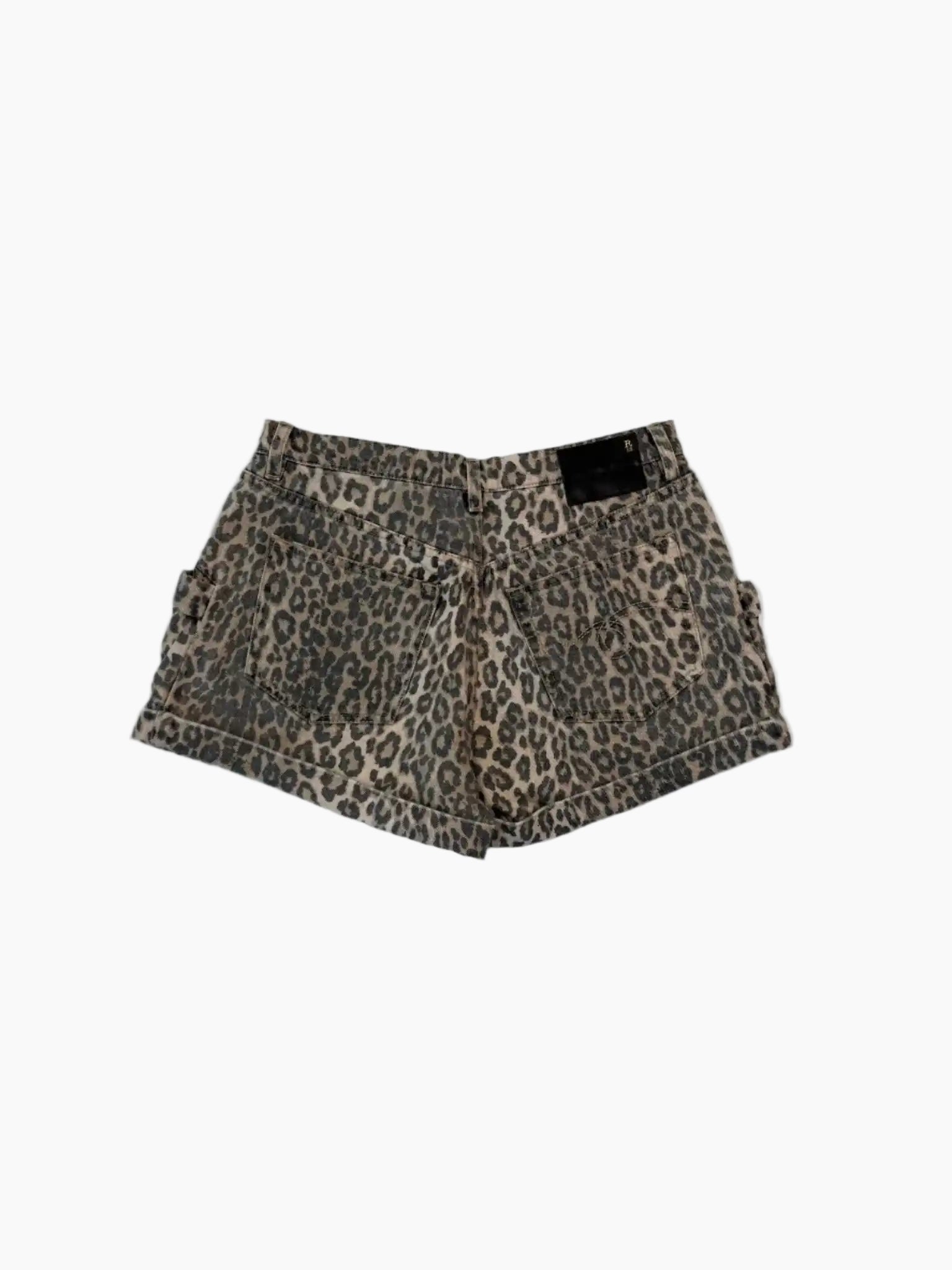 Shorts Denim Con Stampa Animalier
