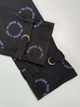 Black Pants With Purple Print And Utility Details -  | dBlank