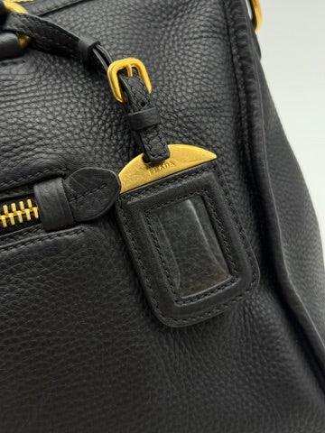 Borsa Nera In Pelle Martellata