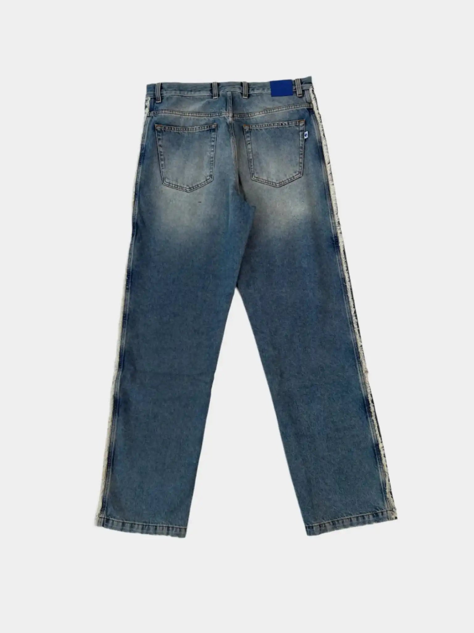 Jeans Stonewash Con Cuciture Sfrangiate
