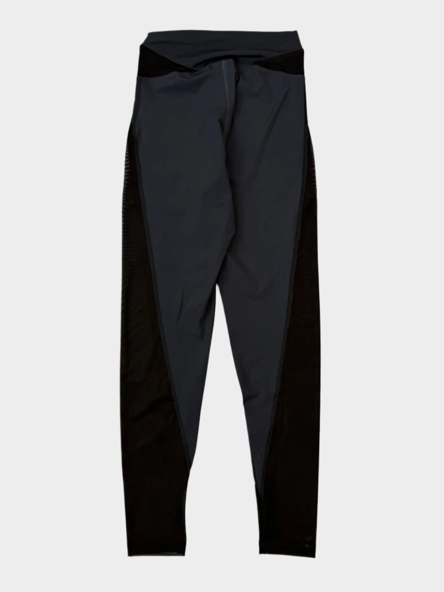 Leggings Fitness Neri Con Inserti In Tulle E Stampa