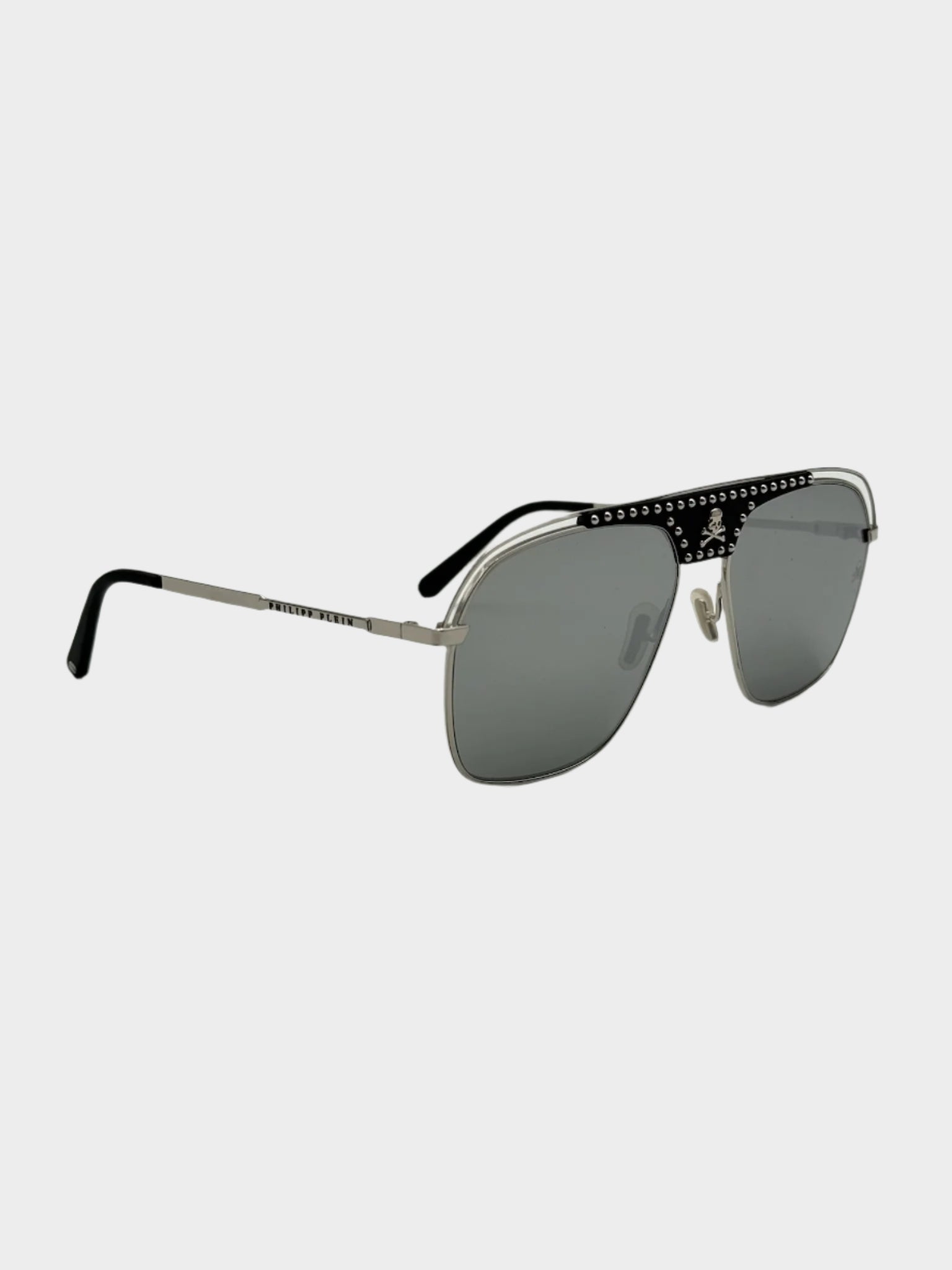 Silver Glasses with Mirrored Lenses and Studs