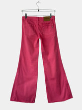 Jeans Rosa A Zampa Con Orlo Sfrangiato -  | Qlhype