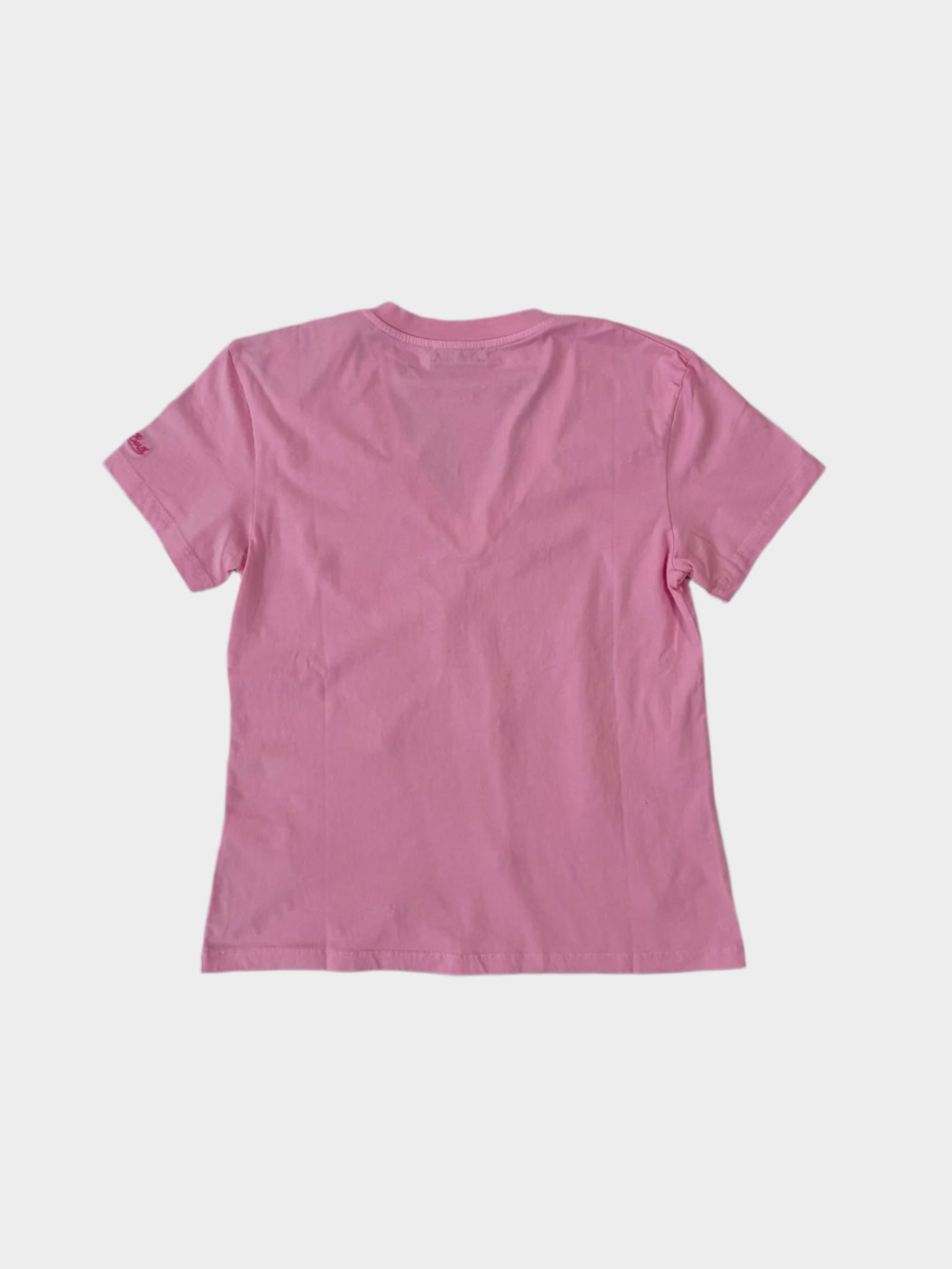 T-Shirt Rosa Con Ricami Floreali Multicolor