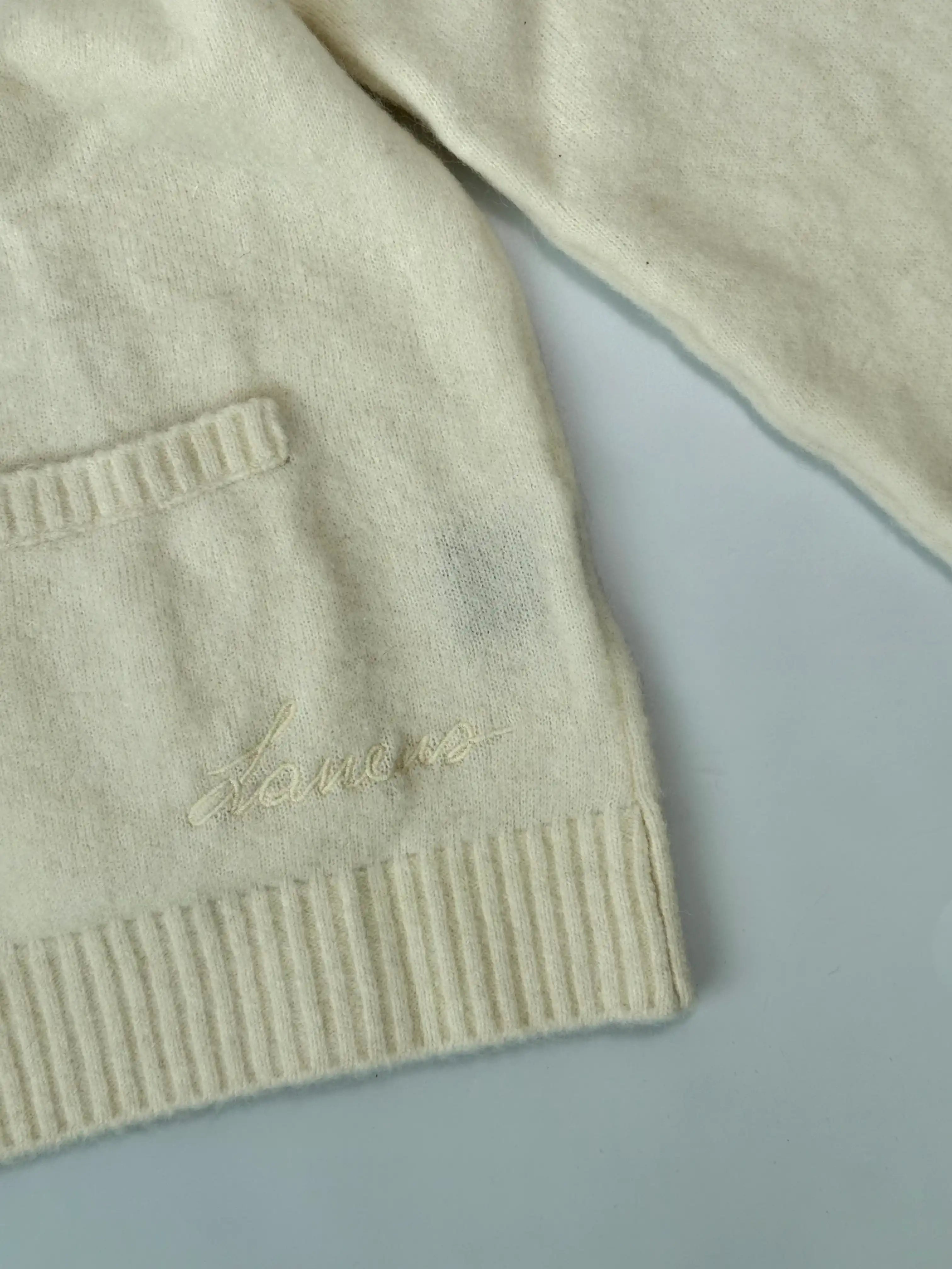 Cardigan Panna In Lana Spazzolata