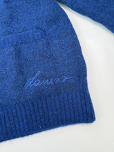 Cardigan Blu In Lana Spazzolata -  | dBlank