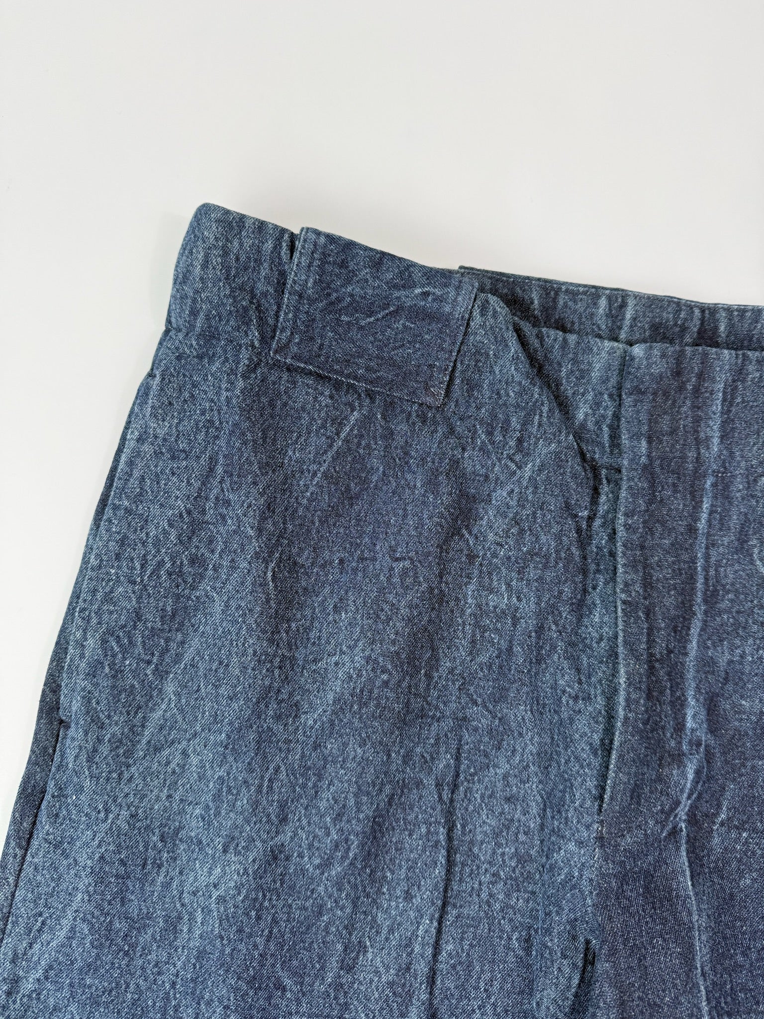 Pantaloni In Denim Effetto Stropicciato Blu