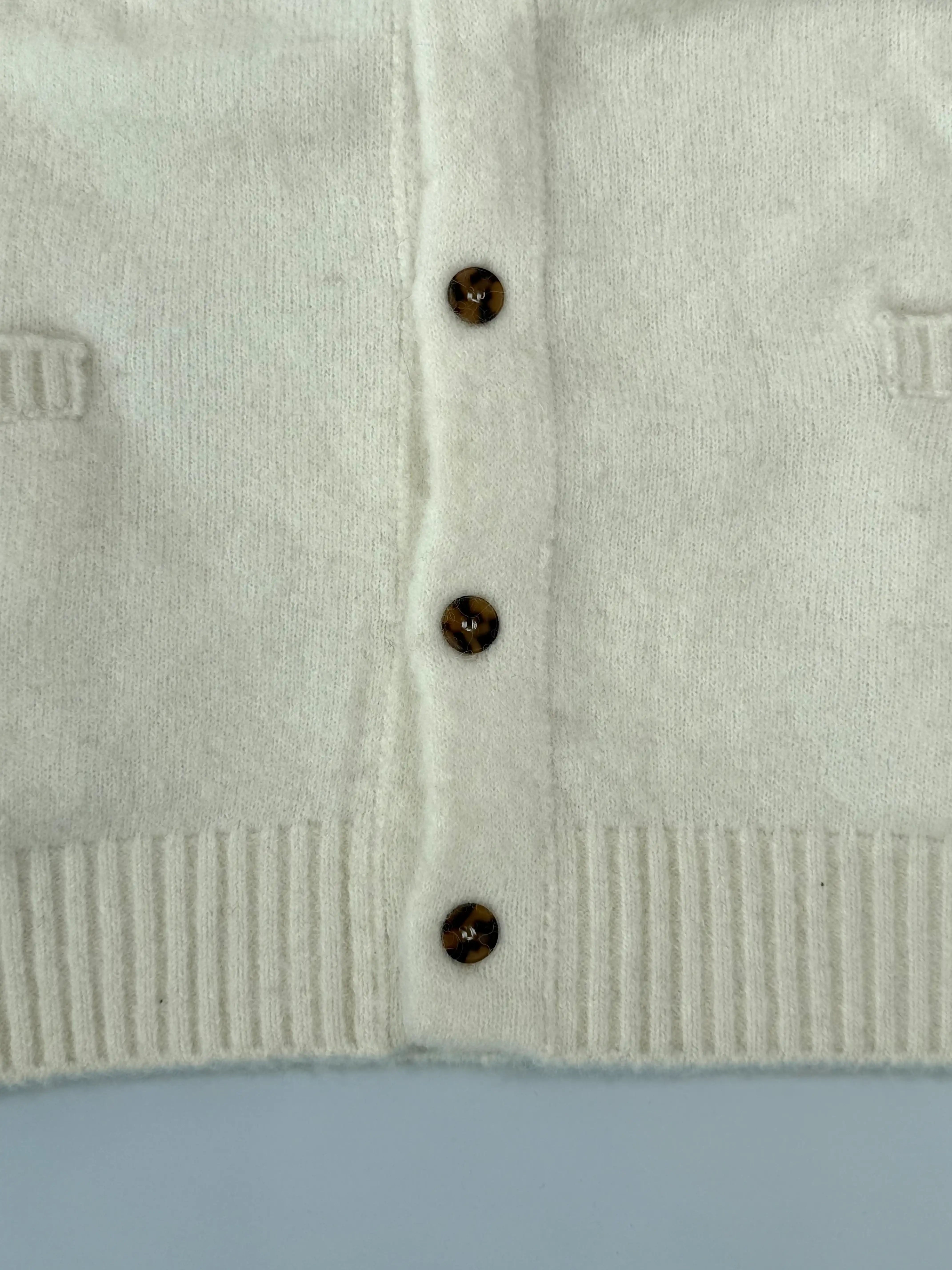 Cardigan Panna In Lana Spazzolata