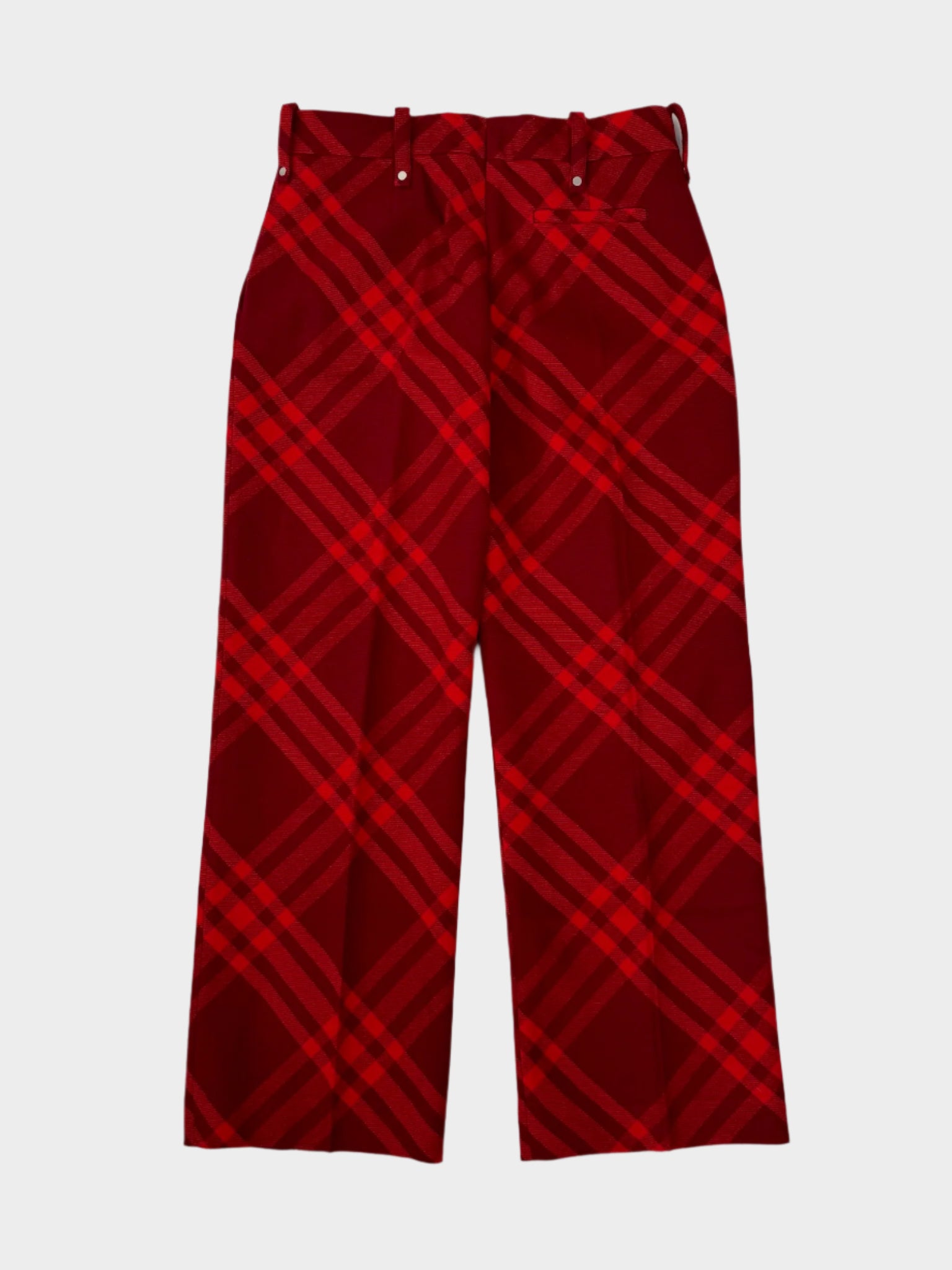 Pantaloni Rossi A Quadri Con Zip
