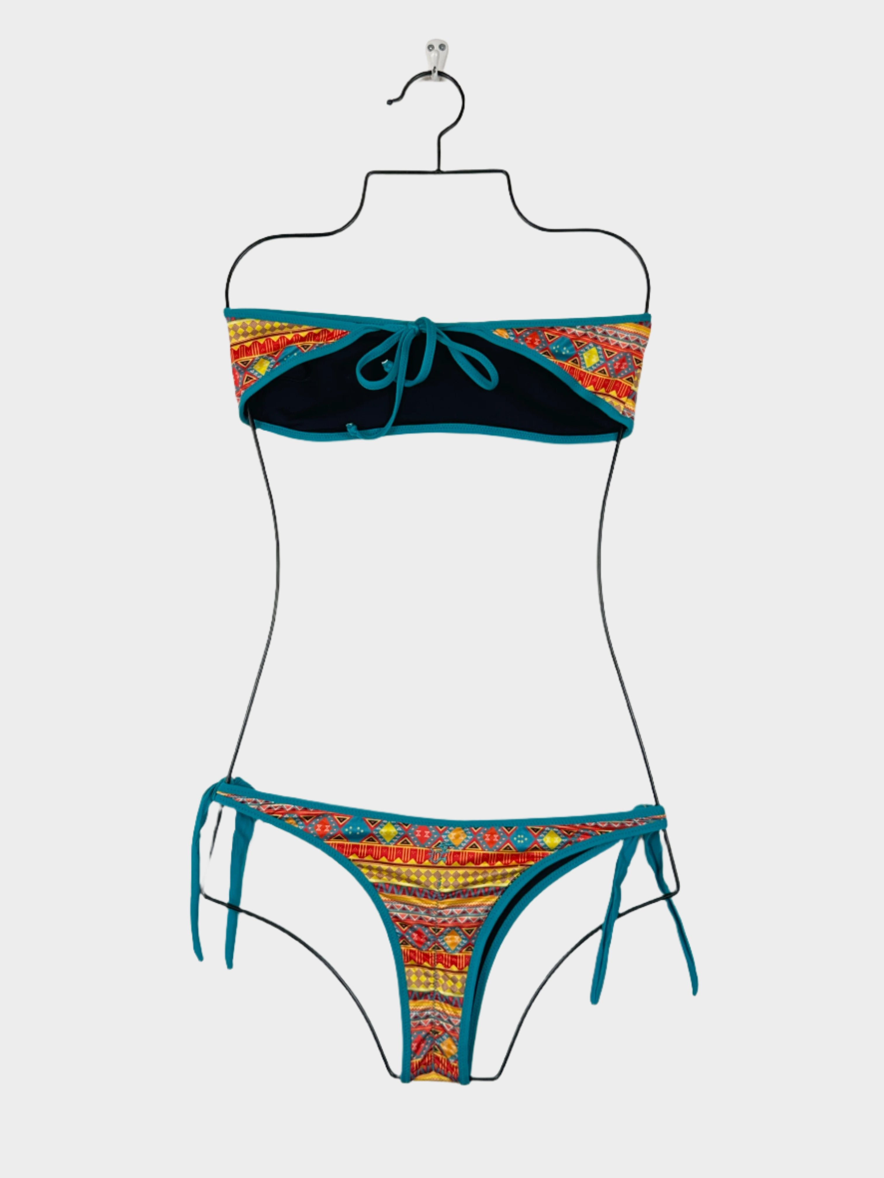 Pattern Contrast Band Bikini