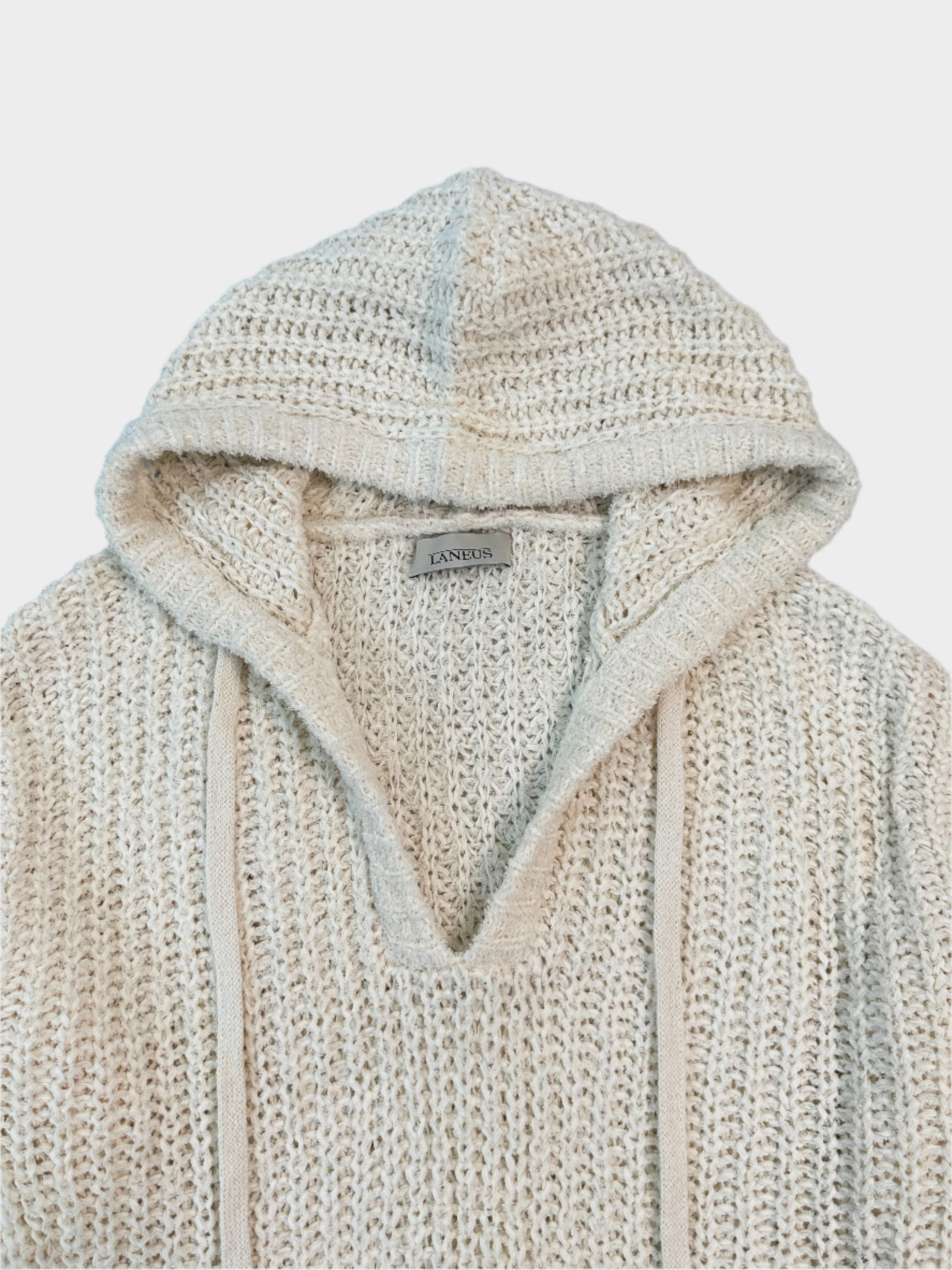 Felpa in Maglia Larga con Cappuccio