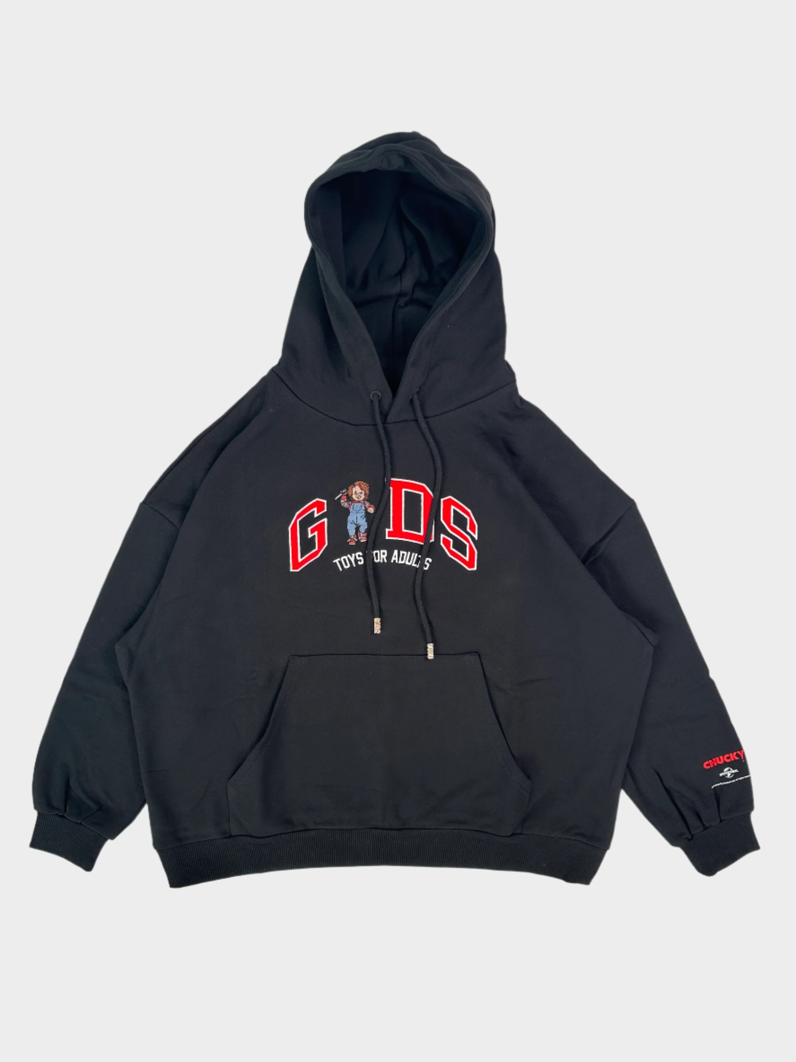 GCDS, Chucky, felpa con cappuccio, horror, streetwear, moda urbana, hoodie