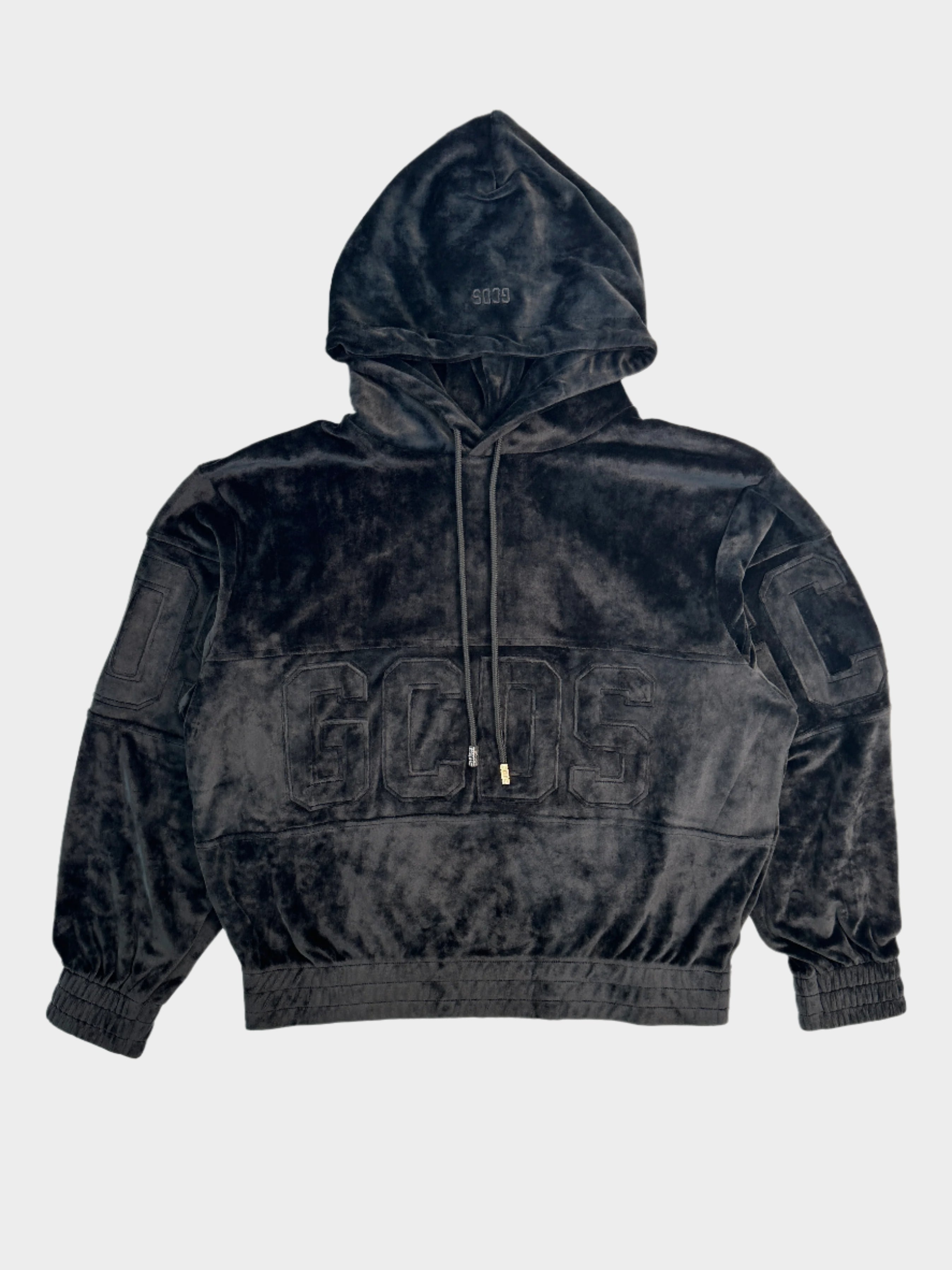 GCDS, felpa velluto, streetwear, hoodie oversize, moda casual
