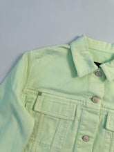 Women's Light Green Cropped Jeans Jacket With Decorative Zip -  | dBlank