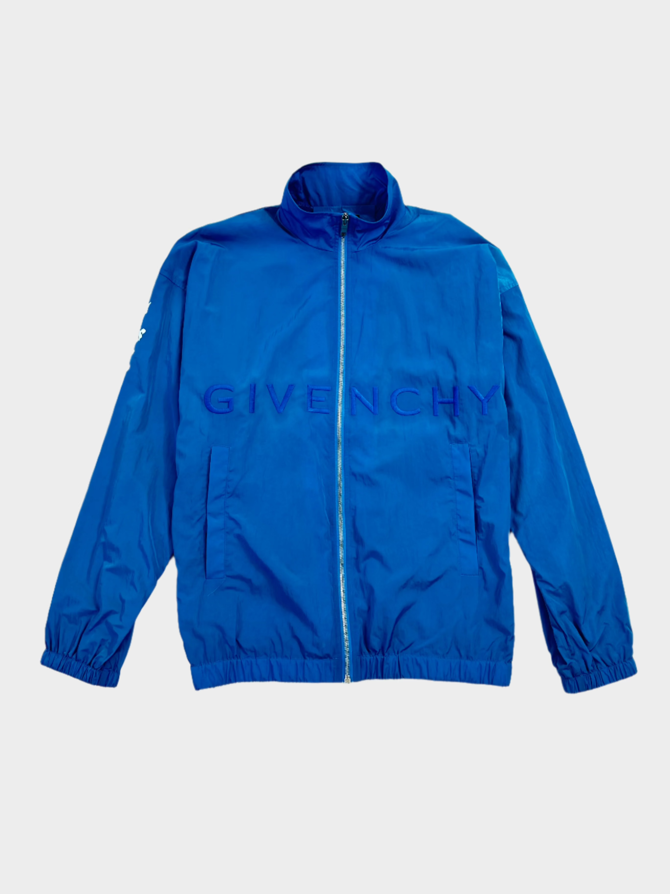 Giacca a Vento Uomo Givenchy Blu con Logo Ricamato