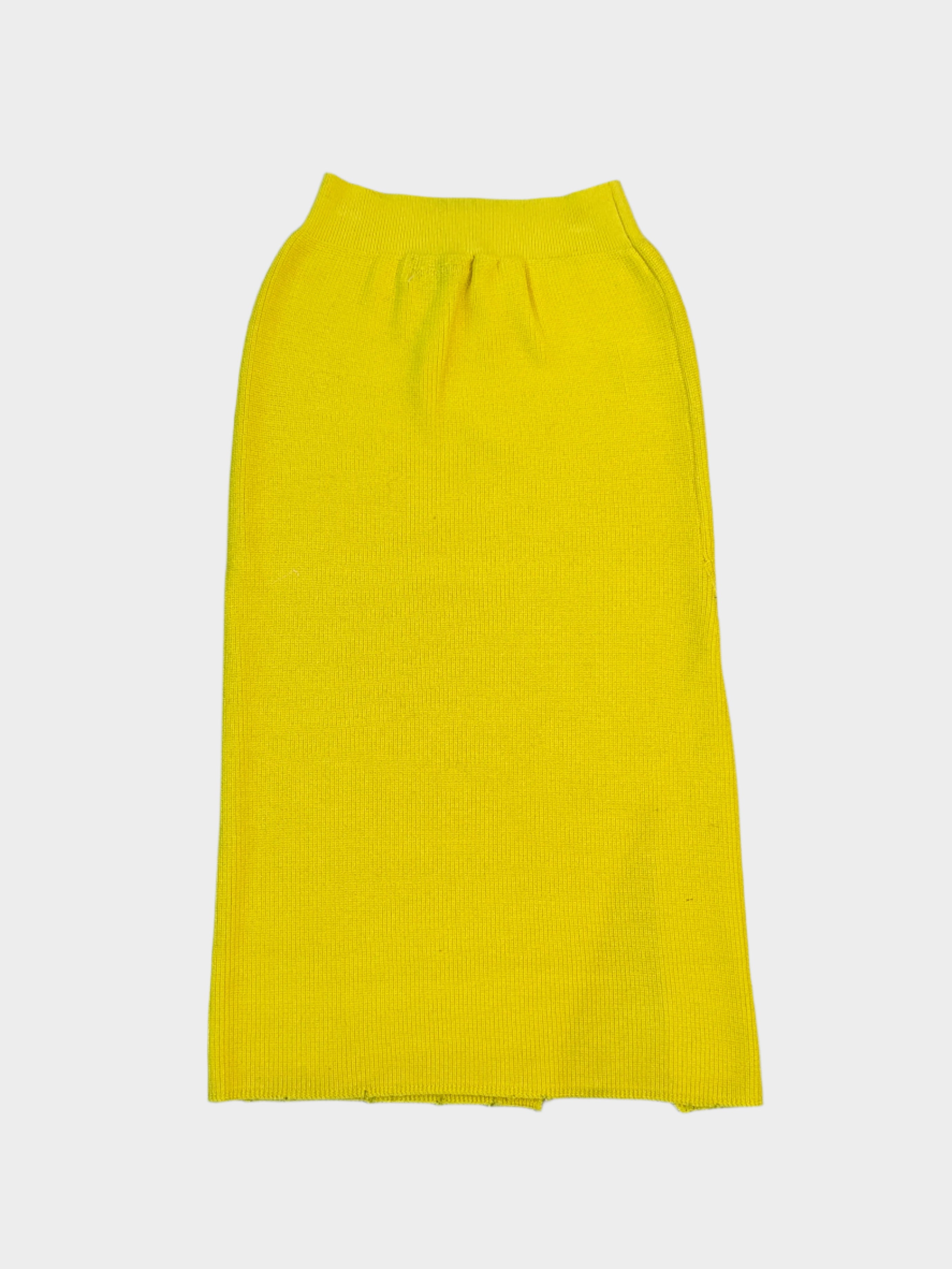 Laneus, gonna maglia, gonna gialla, gonna midi donna, moda estiva, made in Italy